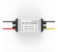 Bebykilemi Convertidor de voltaje reductor de CC 8-40 V a 3-9 V 3 A con salida ajustable, carcasa de aluminio, impermeable IP67 para LED, robótica, automotriz y nueva energía (12 V, 24 V a 9 V 3 A)