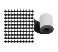 Bebykilemi Correa de madera sintética de 5 pies con 100 chinchetas, correas decorativas de PVC autoadhesivas para vigas de techo, chimeneas, puertas de granero (2.36 x 5 pies)