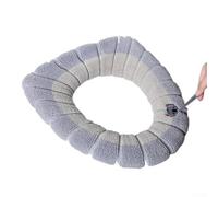 Bebykilemi Funda suave para asiento de inodoro, elástica, lavable, de poliéster, acolchada, para el invierno, se adapta a la tapa de inodoro en forma de O/U/V, alfombrilla gruesa para baño (beige con