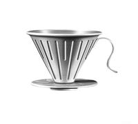 Bebykilemi Gotero de café reutilizable con soporte, acero inoxidable 304 para verter sobre cafetera, taza de filtro de cono manual para tazas y jarras, camping (S)