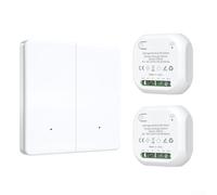 Bebykilemi Interruptor de control remoto inalámbrico RF433MHz de 1/2/3 pandillas para automatización del hogar, interruptor de luz impermeable para exteriores con función de código de aprendizaje