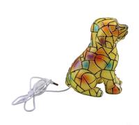 Bebykilemi Lámpara luminosa hecha a mano para perros, luz decorativa LED Labrador con brillo cálido, luz nocturna de animales de resina para amantes de los perros, multicolor, 17 x 15 cm (iluminación