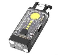 Bebykilemi Linterna solar recargable USB-C, linterna EDC de 1500 lúmenes con doble carga, 9 modos de luz, detección UV, base magnética, impermeable IPX6
