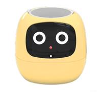 Bebykilemi Maceta inteligente, sistema de riego automático con pantalla interactiva Sensor de monitoreo de temperatura para plantas de interior, decoración de oficina en casa (amarillo)