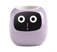 Bebykilemi Maceta inteligente, sistema de riego automático con pantalla interactiva, sensor de monitoreo de temperatura para plantas de interior, decoración de oficina en casa (púrpura)