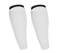 Bebykilemi Mangas de compresión para pantorrillas deportivas sin pies, de poliéster, para correr, ciclismo, baloncesto, espinilleras, protector muscular transpirable (blanco, XL)