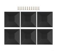 Bebykilemi Paquete de 6 cubiertas de plástico PP negro para postes de madera de 3.5 x 3.5 pulgadas, con 12 tornillos y fácil instalación en 2 pasos, resistente a la intemperie, resistente a los rayos