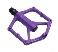 Bebykilemi Pedales de aleación de aluminio para bicicleta de montaña, doble rodamiento, diseño ligero, pedales de plataforma para ciclismo, carretera, MTB, BMX, pedales planos antideslizantes (morado)