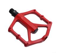 Bebykilemi Pedales de aleación de aluminio para bicicleta de montaña, doble rodamiento, diseño ligero, pedales de plataforma para ciclismo, carretera, MTB, BMX, pedales planos antideslizantes (rojo)