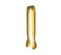 Bebykilemi Pinzas de hielo de acero inoxidable para cubos y azúcar, utensilio de cocina con mango ergonómico, acero inoxidable 304 resistente al óxido, lazo para colgar (dorado)
