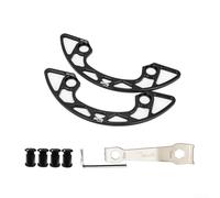 Bebykilemi Protector de cadena de bicicleta de aleación de aluminio 104 BCD, cubierta protectora de anillo de cadena de bicicleta 30-40T con tornillos de instalación (negro 30-32T)