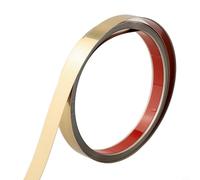 Bebykilemi Tira decorativa plana de acero inoxidable dorado de 20 mm x 5 m, moldura de pared de espejo para hogar y jardín, líneas para paredes, muebles, techos, compatible con wi