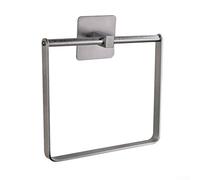 Bebykilemi Toallero cuadrado de aluminio montado en la pared para gancho de anillo, perforador giratorio de 180°, soporte para toallas de baño para inodoro o baño de invitados, toallero sin costuras