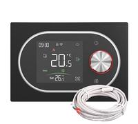 BECA BAC-9000ALWE Termostato Smart WiFi para Fan Coil 2 tubos, ventilador 3 velocidades + válvula ON/OFF, sonda externa, Tuya Smart/Smart Life, Alexa/Google - Expert4House Edition (negro y plateado)