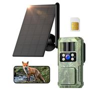 BECAMSO 4G LTE Camara Fototrampeo Solar: 2.7K HD Cámara de Caza Vigilancia Exterior - Color Visión Nocturna Trampa Cámaras con Tarjeta SIM 8000 mAh Batería IP66 Impermeable