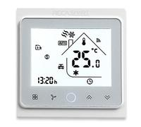 BecaSmart Series 002 Termostato WiFi de Cuatro Tubos para Fan Coil de Aire Acondicionado,Función Memoria Compatible con Echo, Google Home, Alexa(Blanco)