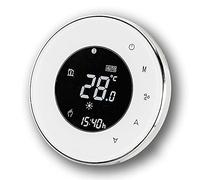 BecaSmart Series 6000 Termostato Inteligente Wi-Fi Redondo para 3A Calentamiento de Caldera, Pantalla táctil LCD, de Control de programación,Apoyar la Voz de Alexa(Calentamiento de Caldera, Blanco)