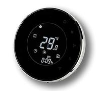 BecaSmart Series 6000 Termostato Inteligente Wi-Fi Redondo para para Aire Acondicionado con Dos Tubos Ventilador de Aire Bobina con conexión WiFi, Control telefónico (Dos Tubos, Negro)