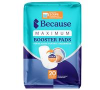 Because Almohadillas de refuerzo de incontinencia para hombres y mujeres, añade 2 tazas de absorción extra a los pañales de adultos, discreto, parte trasera de tira adhesiva, unisex (20 unidades