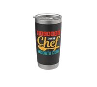 Because I Am The Chef Thats Why Funny Cook Chefs Lover Vaso térmico de acero inoxidable de doble pared
