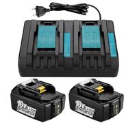 BECDXPal 2pcs 18V 5,5Ah Batería con Cargador DC18RD para Makita 18V Bateria | BL1850B BL1850 BL1840 BL1840B BL1830B BL1830 BL1820 BL1825 BL1815