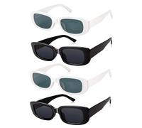 Becellen 4 Piezas Gafas de Sol Cuadradas, Vintage Rectangulares Colores Gafas de Sol Protección UV400 para Mujer Hombre