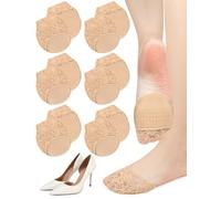 Becellen 6 Pares Calcetines Invisibles Mujer, Transpirables Calcetines de Media Palma Antideslizantes Almohadillas para Pies Almohadillas Metatarsianas para Tacón Alto