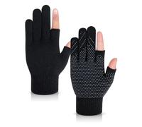 Becellen Antideslizantes Guantes de Punto, Termicos Invierno Guantes sin Dedos Cálido Guant Touch Screen para Hombres Mujeres