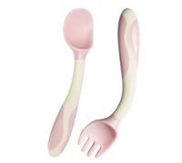 Bechards y tenedores, tenedor de bebé y cuchara - Tenedor de cuchara de destete LED plegable,Ergonómico Grip First Stage Feeding Learning Apprenting Utensilios Set para guardería