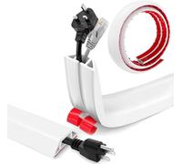 Bechoanigel Canaleta Cables, 4 CM X 2 M PVC Flexibilidad Canaletas para Cables Fácil de Cortar, Tapa Cables Pared Adecuado para Familias, Escuelas, Oficinas, Almacenes(Blanco)