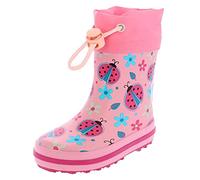 BECK Botas de lluvia 'Glückskäfer' azul / azul cielo / rosa / rosa / negro, Talla 19