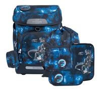 Beckmann mochila escolar Plus Air Schoolbag 7 teilig Tech Rex negro azul