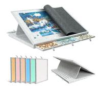 Becko US Tablero de rompecabezas inclinable y giratorio de 1500 piezas con 6 cajones de colores y cubierta, mesa de rompecabezas con almacenamiento para adultos, ligera y portátil, para rompecabezas