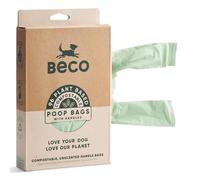Beco Bolsas compostables para excrementos para el hogar | 96 bolsas | Embalaje suelto con asas | Bolsas para excrementos de perro sin perfume, verde