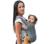 Beco Fly Ultralite Mochila Portabebés y Niños - Compacta, Plegable y Ligera - Incluye Bolsa de Transporte, Porteo Frontal y Espalda, Posición Ergonómica en M (7-20 kg) - Gris