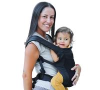 Beco Fly Ultralite Mochila Portabebés y Niños - Compacta, Plegable y Ligera - Incluye Bolsa de Transporte, Porteo Frontal y Espalda, Posición Ergonómica en M (7-20 kg) - Negro