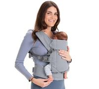 Beco Gemini Mochila Portabebés Ergonómica de 3,2 a 15,8 kg (7-35 lbs) | Posición en M, Asiento Ajustable, 100 % Algodón Suave | Mochila de Porteo para Recién Nacidos y Niños Pequeños (Gris)