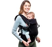 Beco Gemini Mochila Portabebés Ergonómica de 3,2 a 15,8 kg (7-35 lbs) | Posición en M, Asiento Ajustable, 100% Algodón Suave | Mochila de Porteo para Recién Nacidos y Niños Pequeños (Negro orgánico)