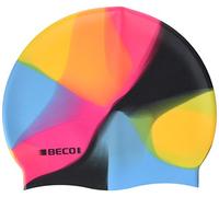 Beco - Gorro Silicona, Multicoloured Natación (, Verano, Unisex, Color Negro y Multicolor, tamaño Talla única