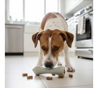 Beco Juguete para Perros - Hueso de Goma Natural para Masticar con Agujero para golosinas, Color Verde