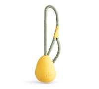 Beco Juguete para Perros - Bola de Goma Natural en una Cuerda Juguete para Perros, Forma de Huevo - Amarillo