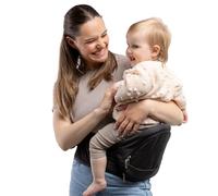 Beco Portabebés Asiento de Cadera Plegable, 4 en 1, 0-36 Meses, Negro | Se pliega plano en la bolsa de pañales, Asiento que alivia brazos y espalda, se adapta fácilmente de 0 a 36 meses.