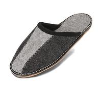 BeComfy Pantuflas de Fieltro para Hombre Zapatillas Suela de Goma Muy Ligero Gris Negro 40 41 42 43 44 45 46 EU (Grafito, 45)