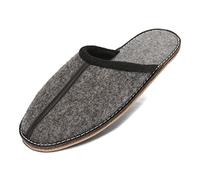 BeComfy Pantuflas de Fieltro para Hombre Zapatillas Suela de Goma Muy Ligero Gris Negro 40 41 42 43 44 45 46 EU (Gris, 44)