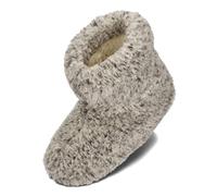 BeComfy Zapatillas para Mujer Hombre Unisex de Lana Oveja Cálido Natural Pantuflas Casa Bota Invierno Negro Grafito Cremoso Leo 36-46 EU (43 EU, Gris)