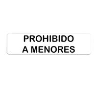 Becral® - Adhesivo de Vinilo PROHIBIDO A MENORES | Pegatina puerta de VINILO | Señal informativa | Cartel Puerta 200x50mm