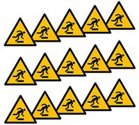 Becral - Pegatina Obstáculo a nivel de piso/Señal Triángulo W007 homologado, ASR A1.3, DIN EN ISO 7010 poliéster Amarillo negro (40mm - 15 unidades)