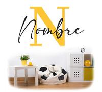 Becral - Pegatinas Personalizadas con Inicial | Vinilo Decorativo Pared Infantil | Pegatinas Pared Decorativas