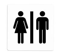 Becral® - Señal adhesiva de PVC ASEOS HOMBRE MUJER | Placa puerta PVC BLANCO | Señal informativa | Cartel Puerta 100X100mm