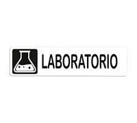 Becral® - Señal adhesiva de PVC LABORATORIO | Placa puerta PVC BLANCO | Señal informativa | Cartel Puerta 200X50mm